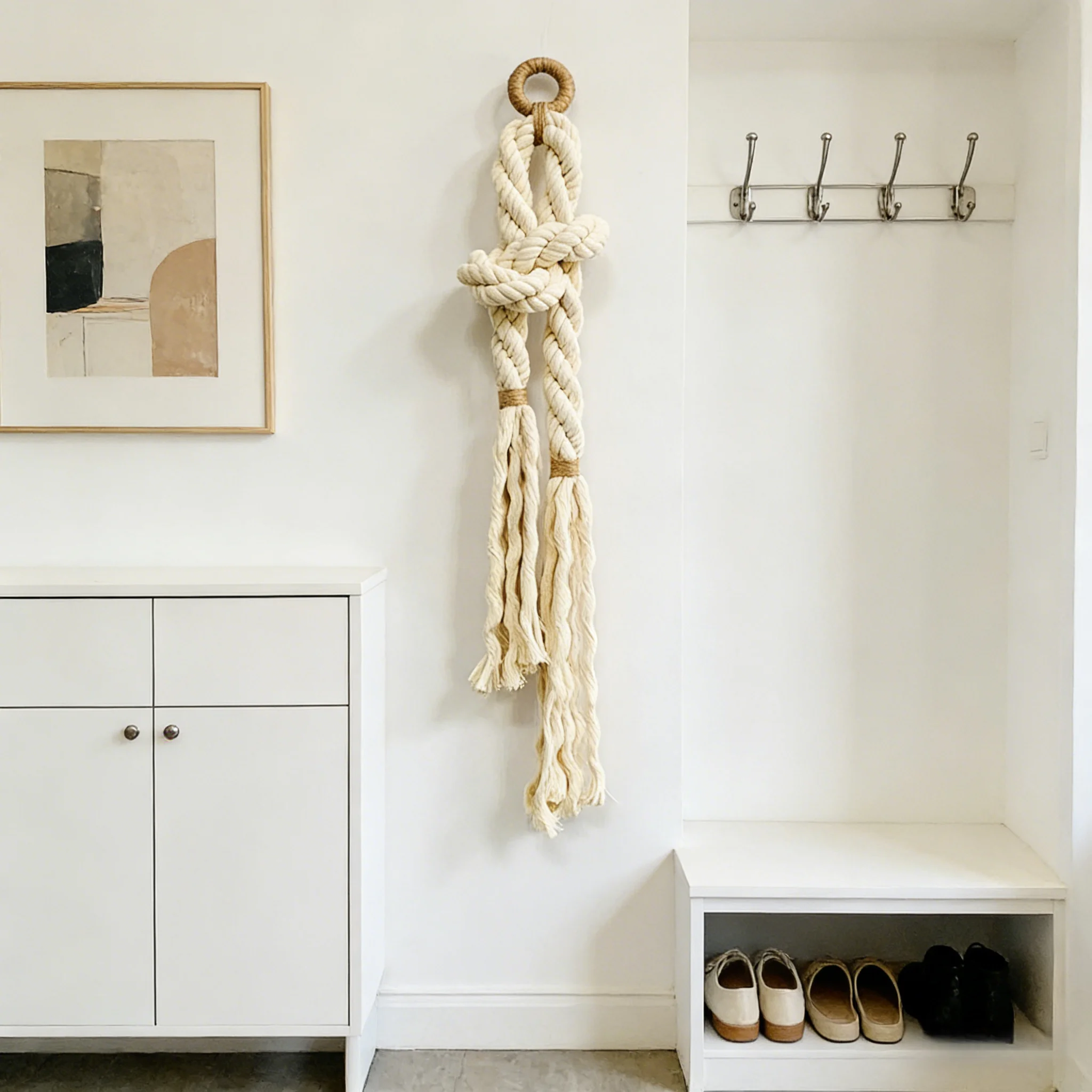 Boho Style Macrame Wall Decor, Handmade Cotton Knot Tapestry for Interior Decoration
Boho Style Macrame Wall Decor, Handmade Cotton Knot Tapestry for Interior Decoration