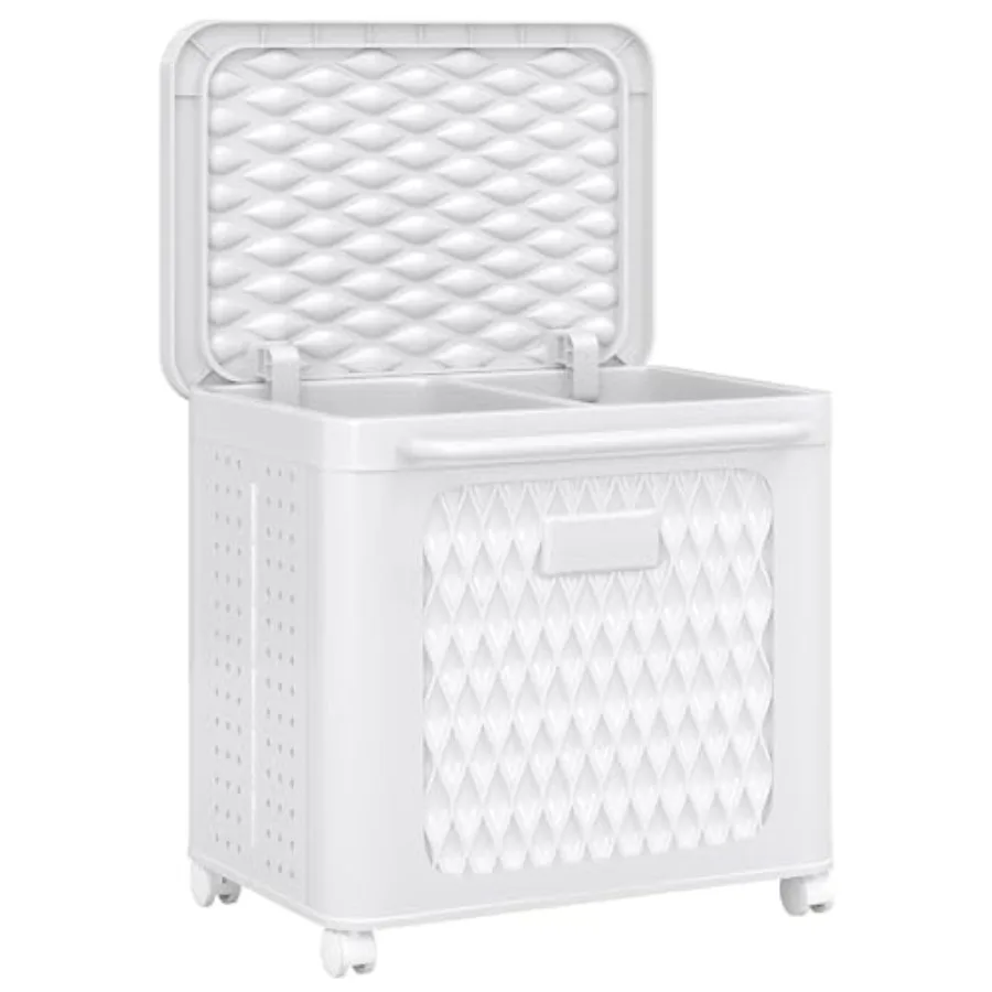 55L Collapsible Large Laundry Hamper, Plastic Laundry Basket with Wheels, Suitable for Bathroom, Bedroom, Dorm Room and Laundry
55L Collapsible Large Laundry Hamper, Plastic Laundry Basket with Wheels, Suitable for Bathroom, Bedroom, Dorm Room and Laundry