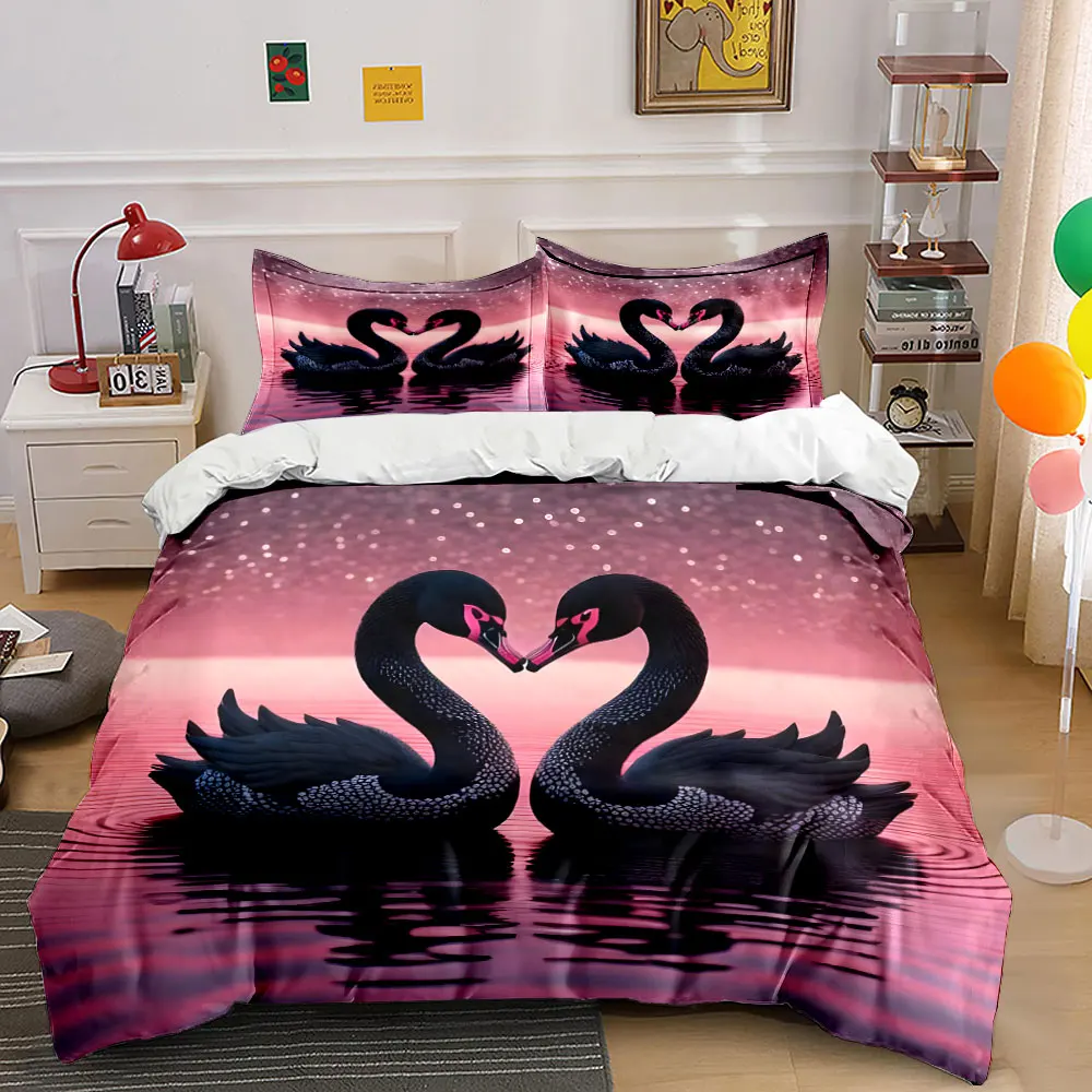 Elegant black swan couple on water Bedding Set for Kids Luxury Gift 3pcs Digital Print Comforter Set Soft Comfortable Breathable
Elegant black swan couple on water Bedding Set for Kids Luxury Gift 3pcs Digital Print Comforter Set Soft Comfortable Breathable