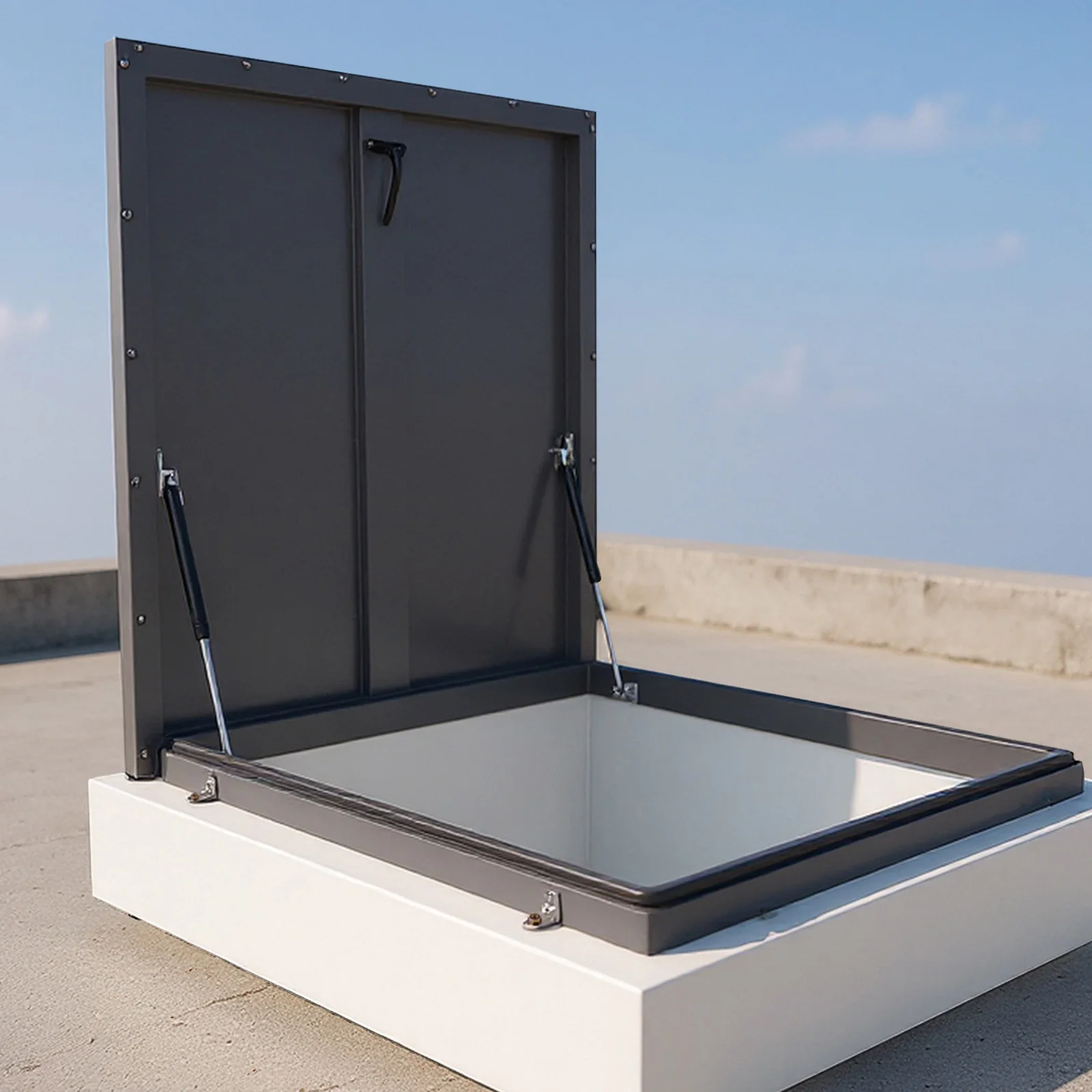 31.5x31.5 Inch Attic Skylights Roof Hatch Vent Access Door Galvanized Steel Square Roof Access Hatch for Home Camper and Trailer
31.5x31.5 Inch Attic Skylights Roof Hatch Vent Access Door Galvanized Steel Square Roof Access Hatch for Home Camper and Trailer