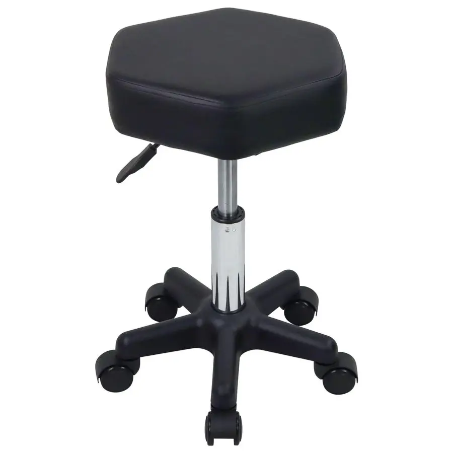 Hexagon Rolling Stool Height Adjustable Stool with Wheels for Spa Salon Massage Black
Hexagon Rolling Stool Height Adjustable Stool with Wheels for Spa Salon Massage Black