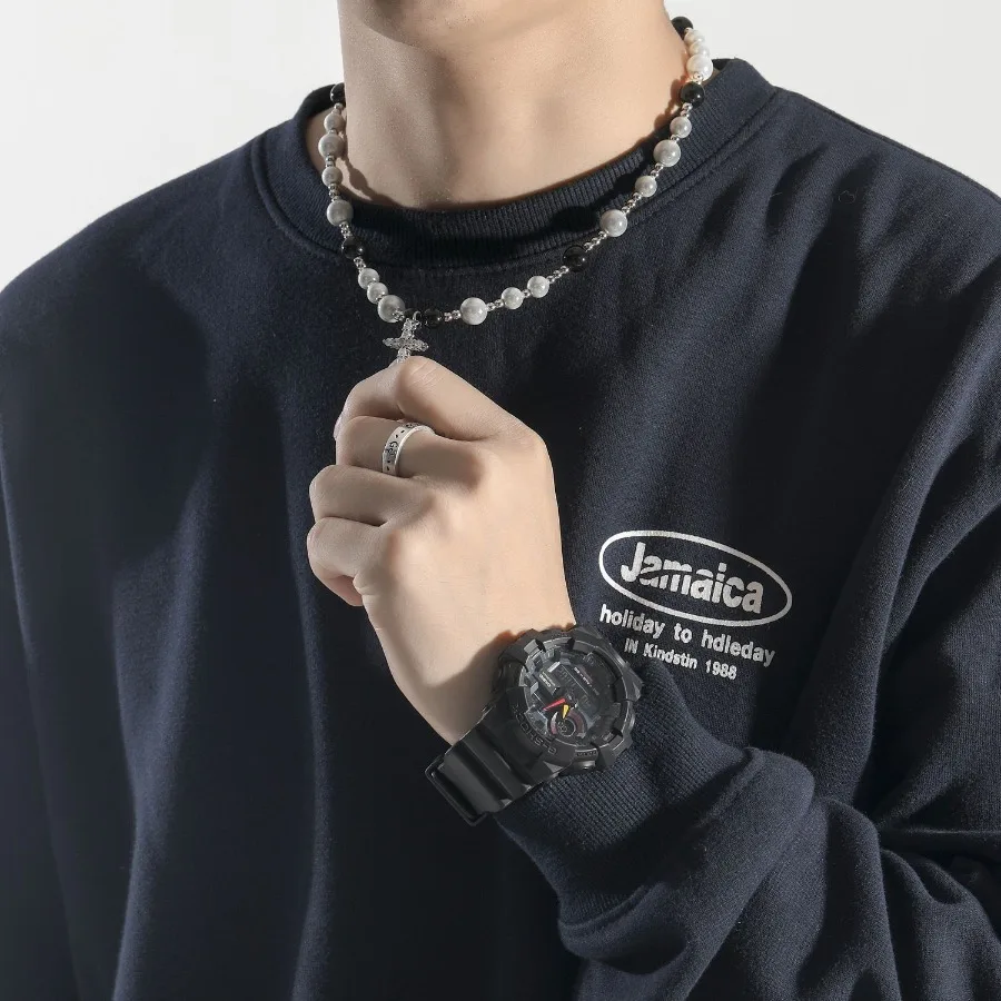 Black And White Reflective Pearl Cross Necklace Stainless Steel Abs Pearl Men's Clavicle Chain
Black And White Reflective Pearl Cross Necklace Stainless Steel Abs Pearl Men's Clavicle Chain