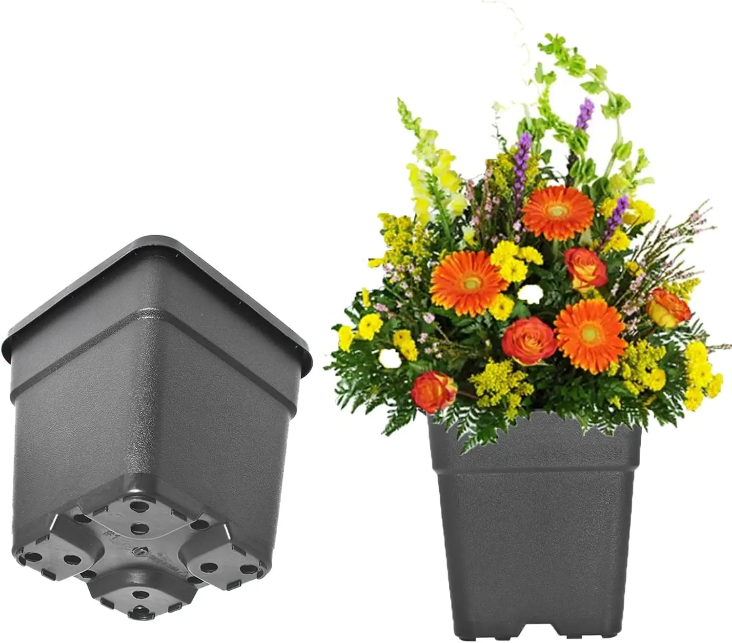 10 Pack 5 Gallon Plastic Garden Plant Nursery Pot Square Black Injection Molding Nursery Pot for Indoor or Outdoor
10 Pack 5 Gallon Plastic Garden Plant Nursery Pot Square Black Injection Molding Nursery Pot for Indoor or Outdoor