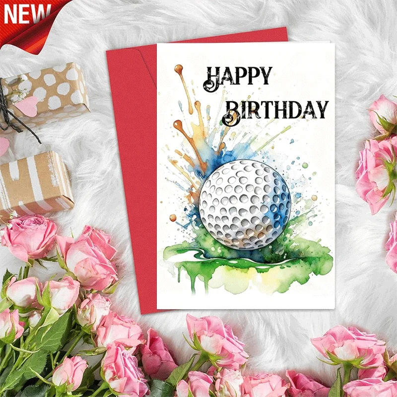 Happy Birthday Golf Ball Print Greeting Card, Watercolor Style Birthday Card for Golf Lovers
Happy Birthday Golf Ball Print Greeting Card, Watercolor Style Birthday Card for Golf Lovers