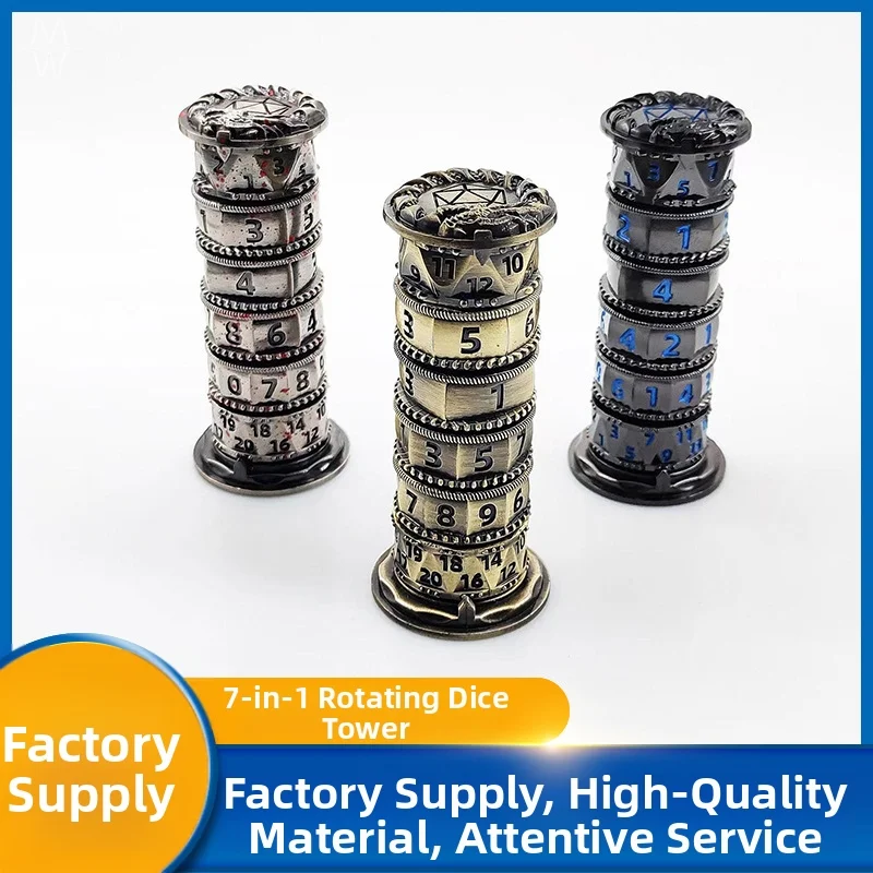 7-in-1 Metal Dice Tower Polyhedral Dice DND D&D RPG Board Games
7-in-1 Metal Dice Tower Polyhedral Dice DND D&D RPG Board Games