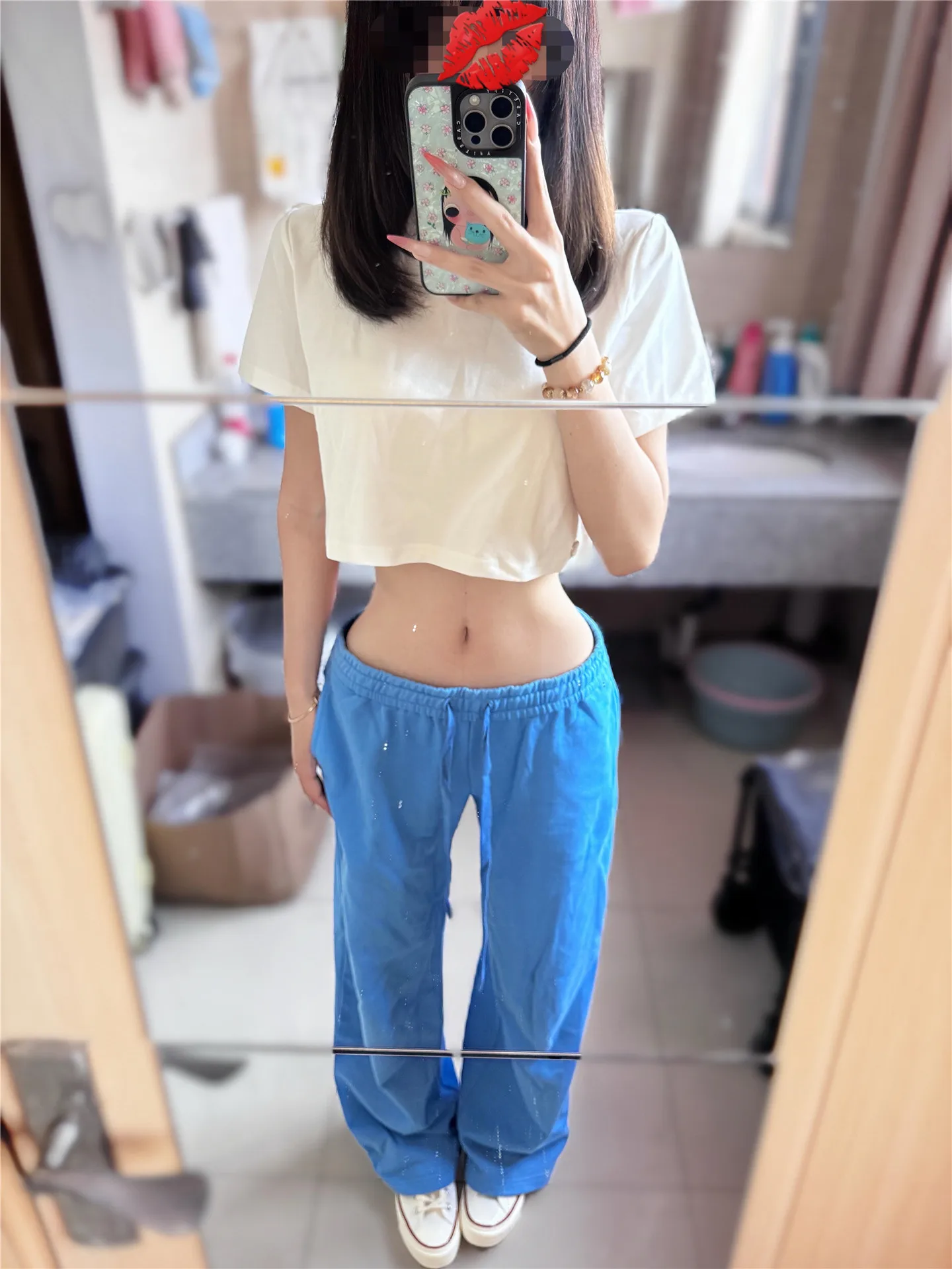 Loose Straight Leg Casual Pants Women's Summer Long Slimming Drapey Sporty Style Blue Jeans Low Waist Elastic Cotton
Loose Straight Leg Casual Pants Women's Summer Long Slimming Drapey Sporty Style Blue Jeans Low Waist Elastic Cotton