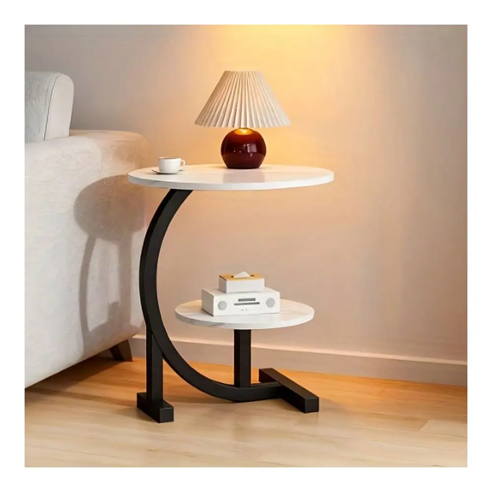 End Table, 2 Tiers Side Table With Storage Shelf, Sofa Side Bedside Nightstand With Rustic Wood And Metal ArcShaped Frame For S
End Table, 2 Tiers Side Table With Storage Shelf, Sofa Side Bedside Nightstand With Rustic Wood And Metal ArcShaped Frame For S