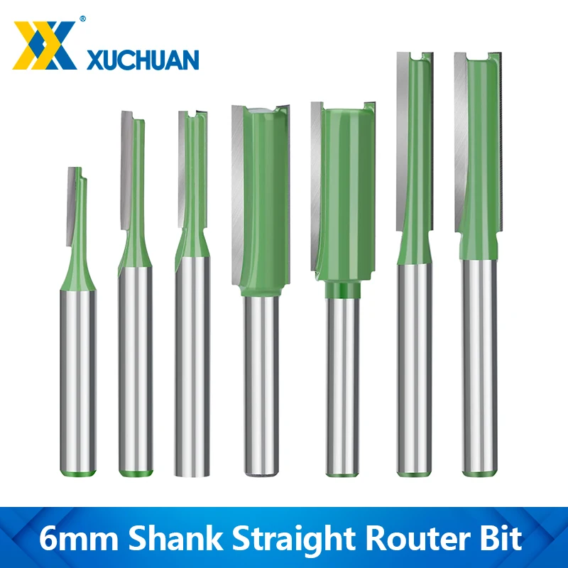 XUCHUAN 1/7PCS 6mm Shank Single Double Flute Straight Bit Carbide Router Bit Flush Trim Milling Cutter For Wood Cutting Tools
XUCHUAN 1/7PCS 6mm Shank Single Double Flute Straight Bit Carbide Router Bit Flush Trim Milling Cutter For Wood Cutting Tools