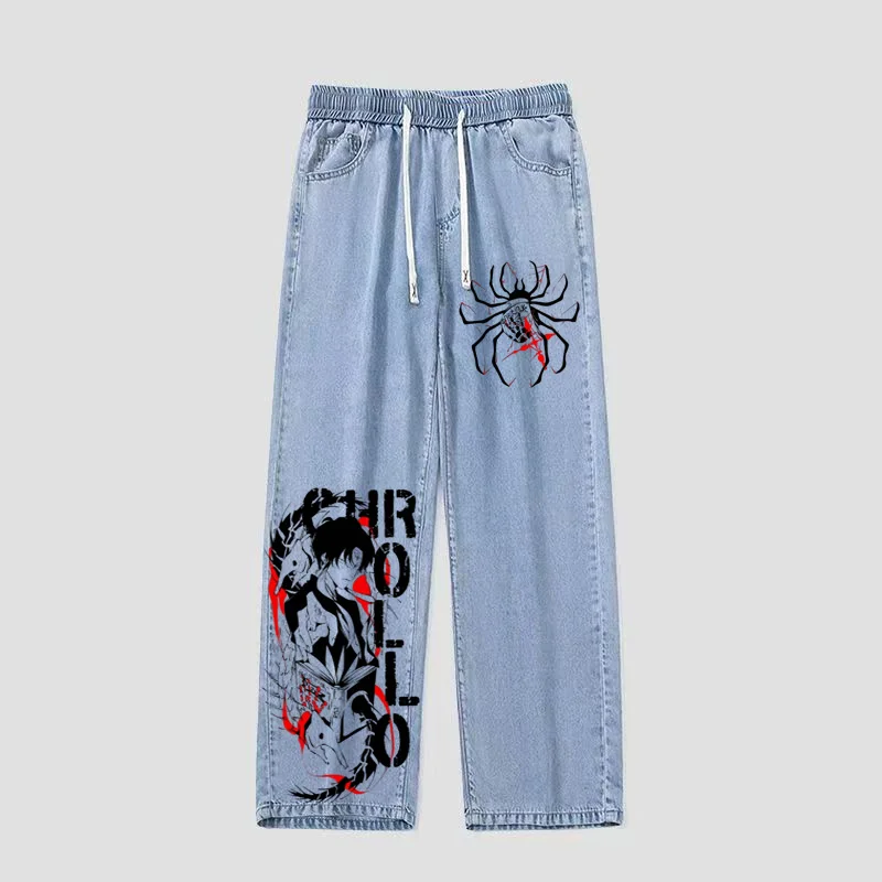 Full-Time Hand-Painted Print Anime Denim Jeans Loose Fit mid Waist Belted Youthful Vitali Sle Student And Youth Su...
Full-Time Hand-Painted Print Anime Denim Jeans Loose Fit mid Waist Belted Youthful Vitali Sle Student And Youth Su...