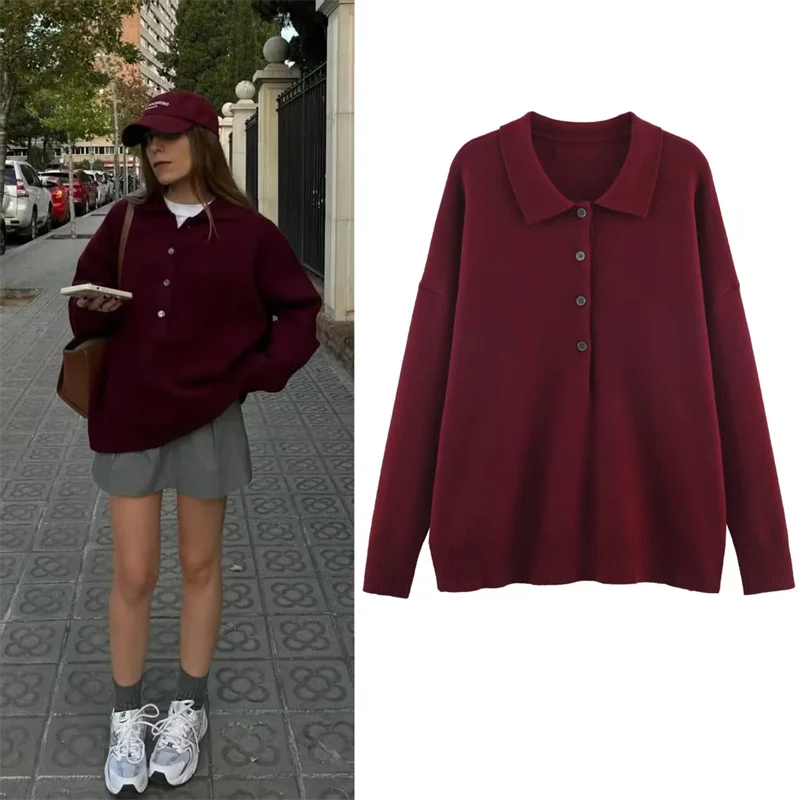 Women's Top 2025 Autumn New Arrivals Wine Red Long-Sleeve Simple Loose Knit Top Casual Fashion Lazy Versatile
Women's Top 2025 Autumn New Arrivals Wine Red Long-Sleeve Simple Loose Knit Top Casual Fashion Lazy Versatile
