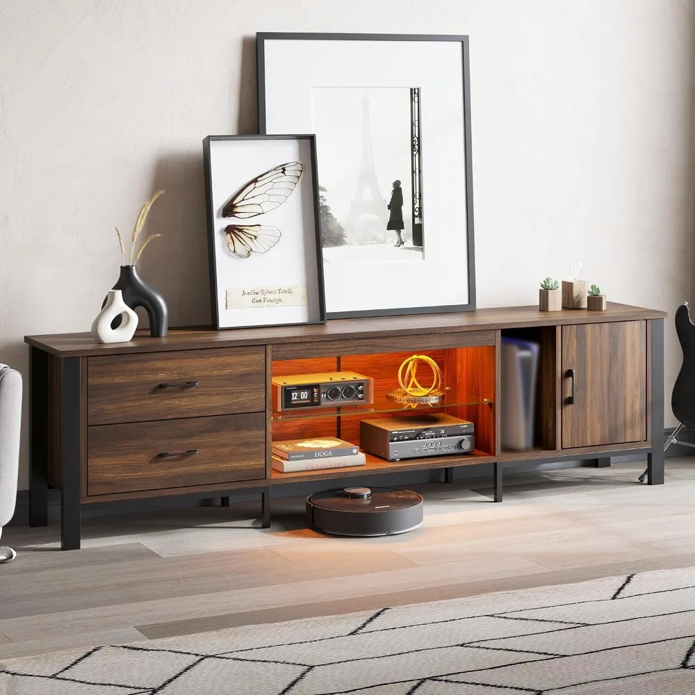 TV Stand for 75/80/85 inch TV,LED Gaming Entertainment Center,Modern TV Cabinet with Glass Shelves for Living Room,Media Console
TV Stand for 75/80/85 inch TV,LED Gaming Entertainment Center,Modern TV Cabinet with Glass Shelves for Living Room,Media Console