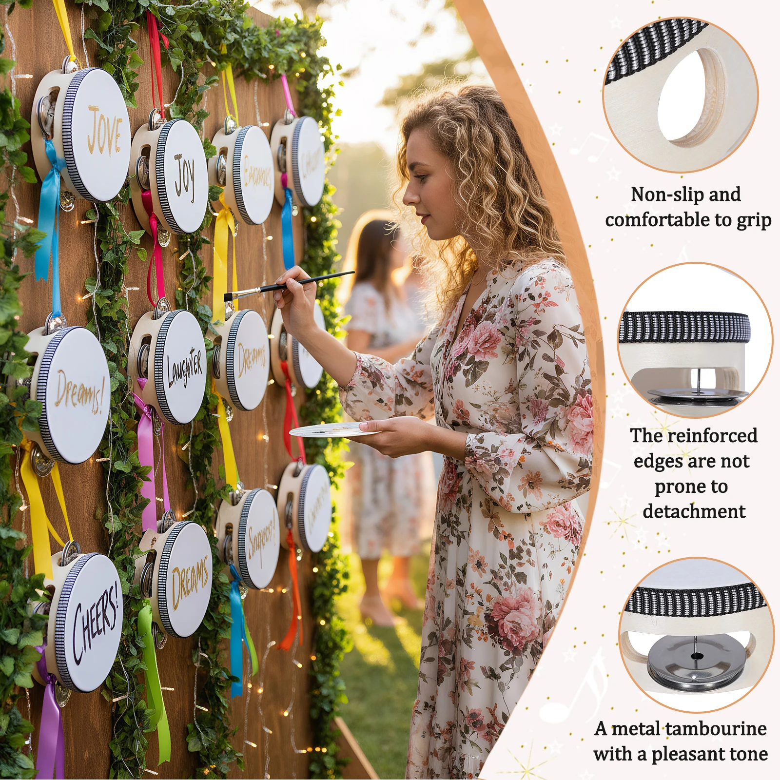 100 шт. 4-дюймовых музыкальных развивающих барабанов с металлическими колокольчиками, тамбурин для церкви, свадьбы, вечеринки
100 шт. 4-дюймовых музыкальных развивающих барабанов с металлическими колокольчиками, тамбурин для церкви, свадьбы, вечеринки