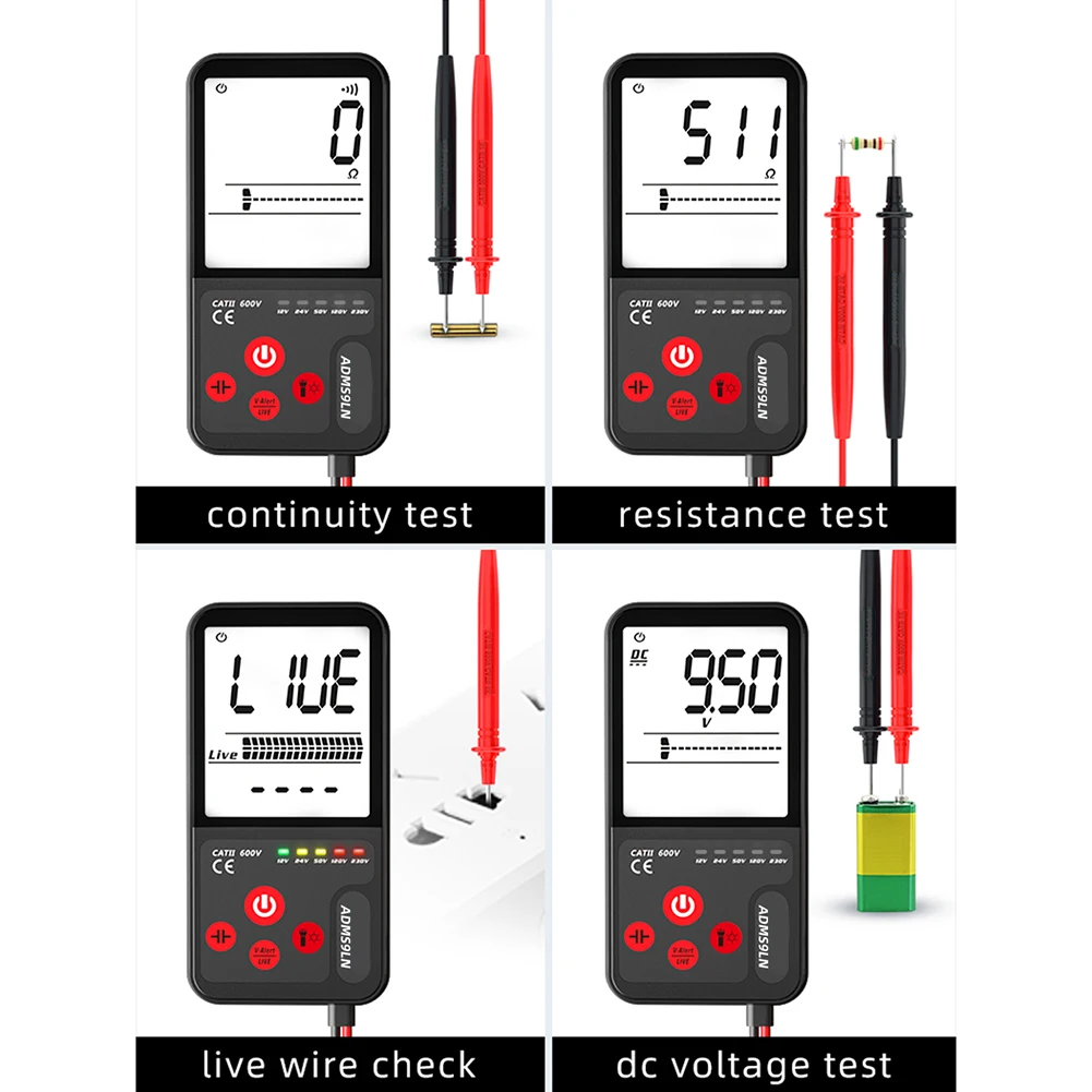 ADMS9LN Voltage Tester Digital Smart Multimeter TRMS DMM With Analog Bar Graph For Test Measurement Tool Accessory
ADMS9LN Voltage Tester Digital Smart Multimeter TRMS DMM With Analog Bar Graph For Test Measurement Tool Accessory