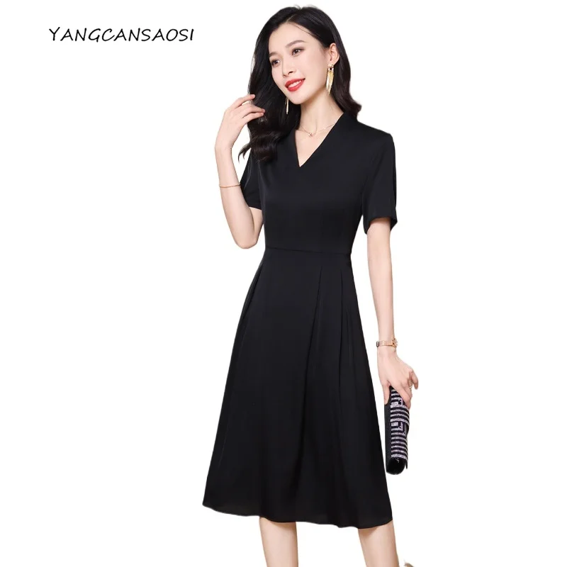2025 Women's Fashion Clothing Heavy 92% Natural Mulberry Silk Medium Long Solid Color Long Sleeved V-neck Summer Party Dress
2025 Women's Fashion Clothing Heavy 92% Natural Mulberry Silk Medium Long Solid Color Long Sleeved V-neck Summer Party Dress
