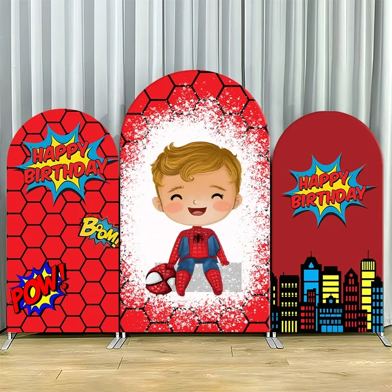 Arch Backdrop Cover Single Side Spider Man Red Hexagon Happy Birthday City Skyline Party Decoration Photo Booth Background Props
Arch Backdrop Cover Single Side Spider Man Red Hexagon Happy Birthday City Skyline Party Decoration Photo Booth Background Props