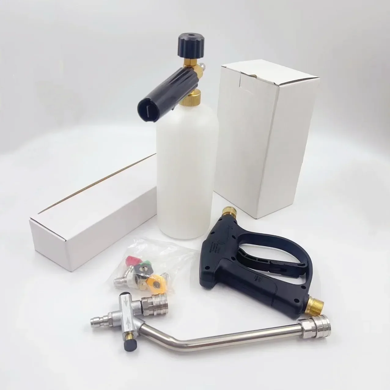 Durable High Pressure Car Washer Water Gun Free Switching Dual-use Stainless Steel 1/4 Quick Connector PA Foam Watering Can Set
Durable High Pressure Car Washer Water Gun Free Switching Dual-use Stainless Steel 1/4 Quick Connector PA Foam Watering Can Set