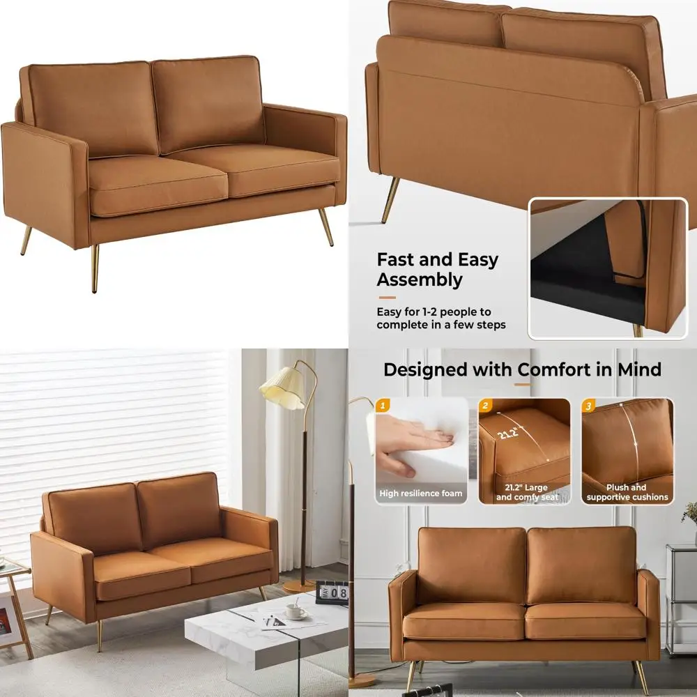 Modern 2-Seater PU Leather Loveseat, Deep Seating Sofa for Living Room, Bedroom, or Apartment
Modern 2-Seater PU Leather Loveseat, Deep Seating Sofa for Living Room, Bedroom, or Apartment