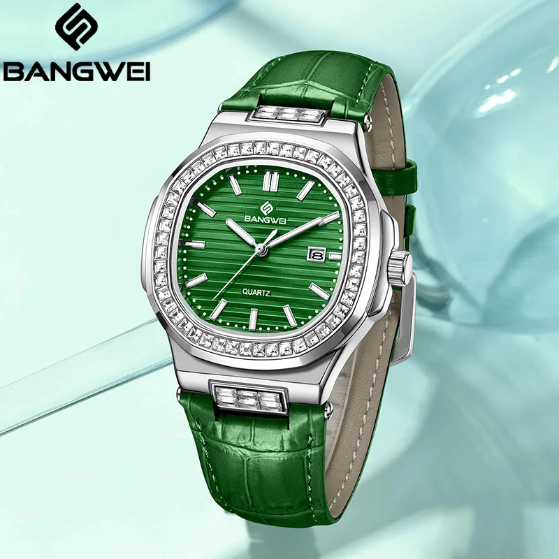 Роскошные элегантные кварцевые женские часы BANGWEI, модные повседневные часы в стиле ретро с простым циферблатом, водонепроницаемые женские наручные часы с автоматической датой и бриллиантами, подарки
Роскошные элегантные кварцевые женские часы BANGWEI, модные повседневные часы в стиле ретро с простым циферблатом, водонепроницаемые женские наручные часы с автоматической датой и бриллиантами, подарки