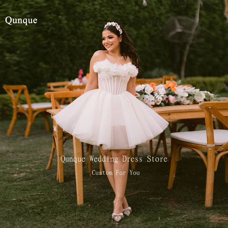 Qunque Short Wedding Dresses for Women Flowers Bridal Gowns A Line Wedding Gowns Off Shoulder Tulle Mini Prom Dress Customized
Qunque Short Wedding Dresses for Women Flowers Bridal Gowns A Line Wedding Gowns Off Shoulder Tulle Mini Prom Dress Customized