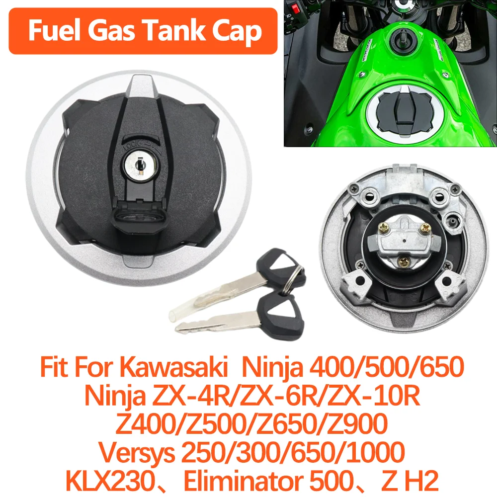 For Kawasaki Ninja 650 Z400 EX400 Z500 Z650 Z900 KLX230 Versys ZR1000 ZX6R ZX10R ZX4R Motorcycle Locking Fuel Gas Tank Cap Cover
For Kawasaki Ninja 650 Z400 EX400 Z500 Z650 Z900 KLX230 Versys ZR1000 ZX6R ZX10R ZX4R Motorcycle Locking Fuel Gas Tank Cap Cover