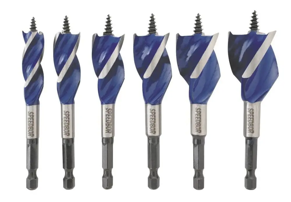 Drill Bit Set for Wood, 6-Piece, 4-Inch, Self-Feed Screw Point, Quick-Change Shank, Clean Holes
Drill Bit Set for Wood, 6-Piece, 4-Inch, Self-Feed Screw Point, Quick-Change Shank, Clean Holes
