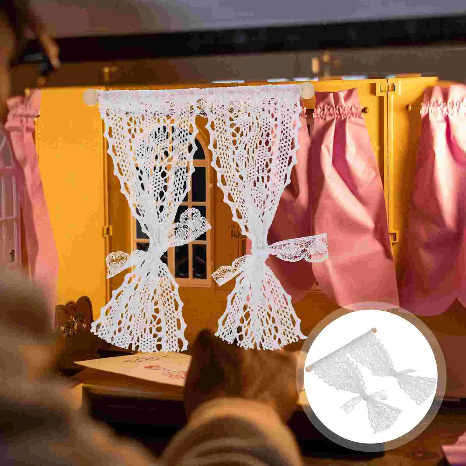 Miniature Curtain Model House Decor for Dollhouse Accessories Curtains Decorate Decorative Cute Wood Window
Miniature Curtain Model House Decor for Dollhouse Accessories Curtains Decorate Decorative Cute Wood Window