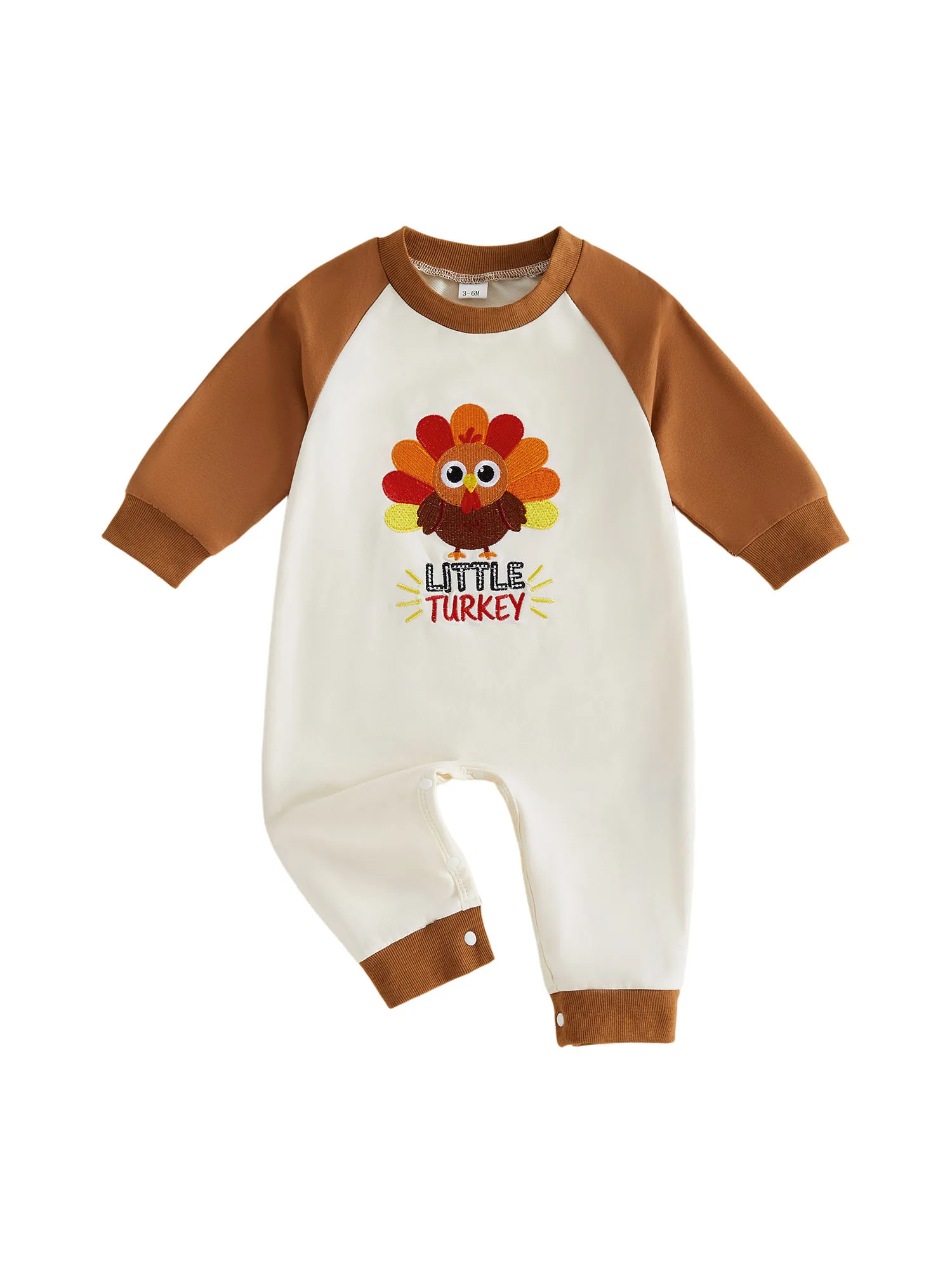 Cute Baby Thanksgiving Outfit with Turkey Embroidery and Striped Jumpsuit for Boys and Girls - Long Sleeve Round Neck Romper
Cute Baby Thanksgiving Outfit with Turkey Embroidery and Striped Jumpsuit for Boys and Girls - Long Sleeve Round Neck Romper