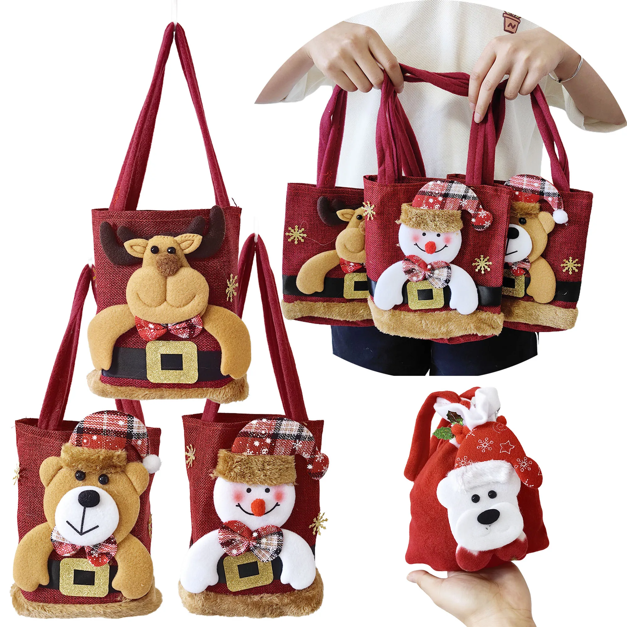 15 pcs Red Treat Pouch Bags with Handle Christmas Party Decorations for Baby Shower 3D Xmas Gift Bags Xmas Party Favor Bags
15 pcs Red Treat Pouch Bags with Handle Christmas Party Decorations for Baby Shower 3D Xmas Gift Bags Xmas Party Favor Bags