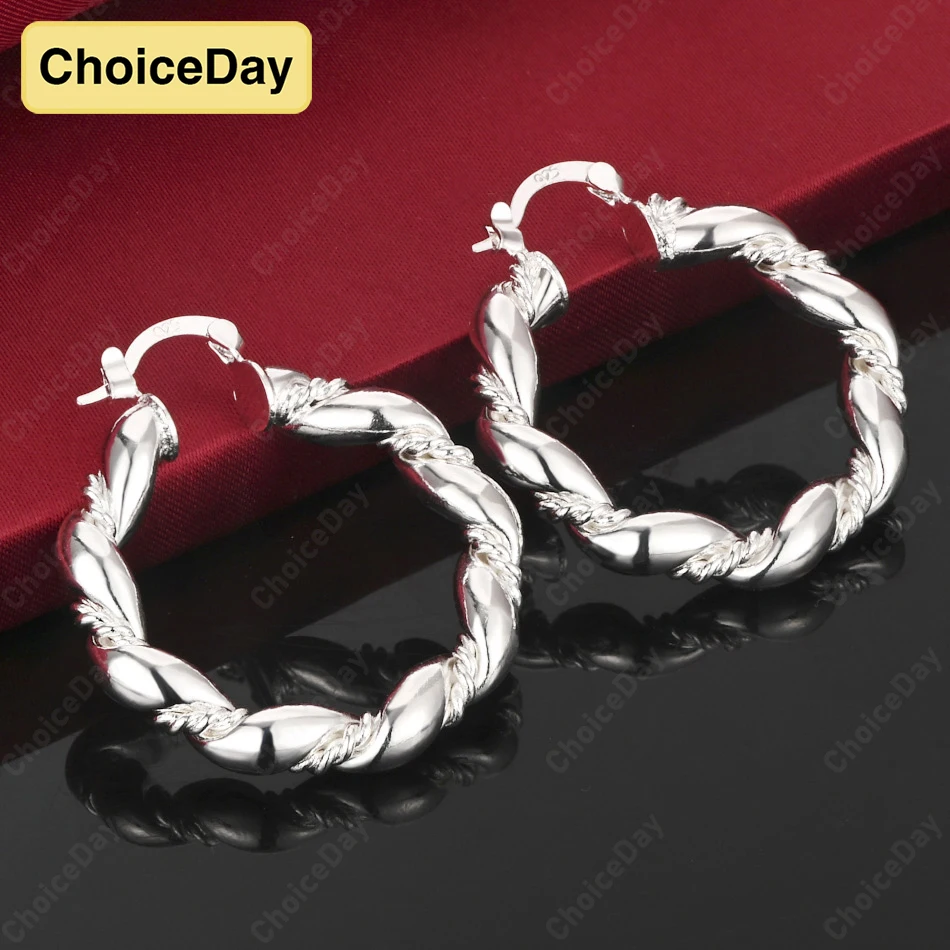 ChoiceDay 925 Sterling Silver 30mm Twisted Round Earrings Girlfriend Party Gift Jewelry Accessories
ChoiceDay 925 Sterling Silver 30mm Twisted Round Earrings Girlfriend Party Gift Jewelry Accessories