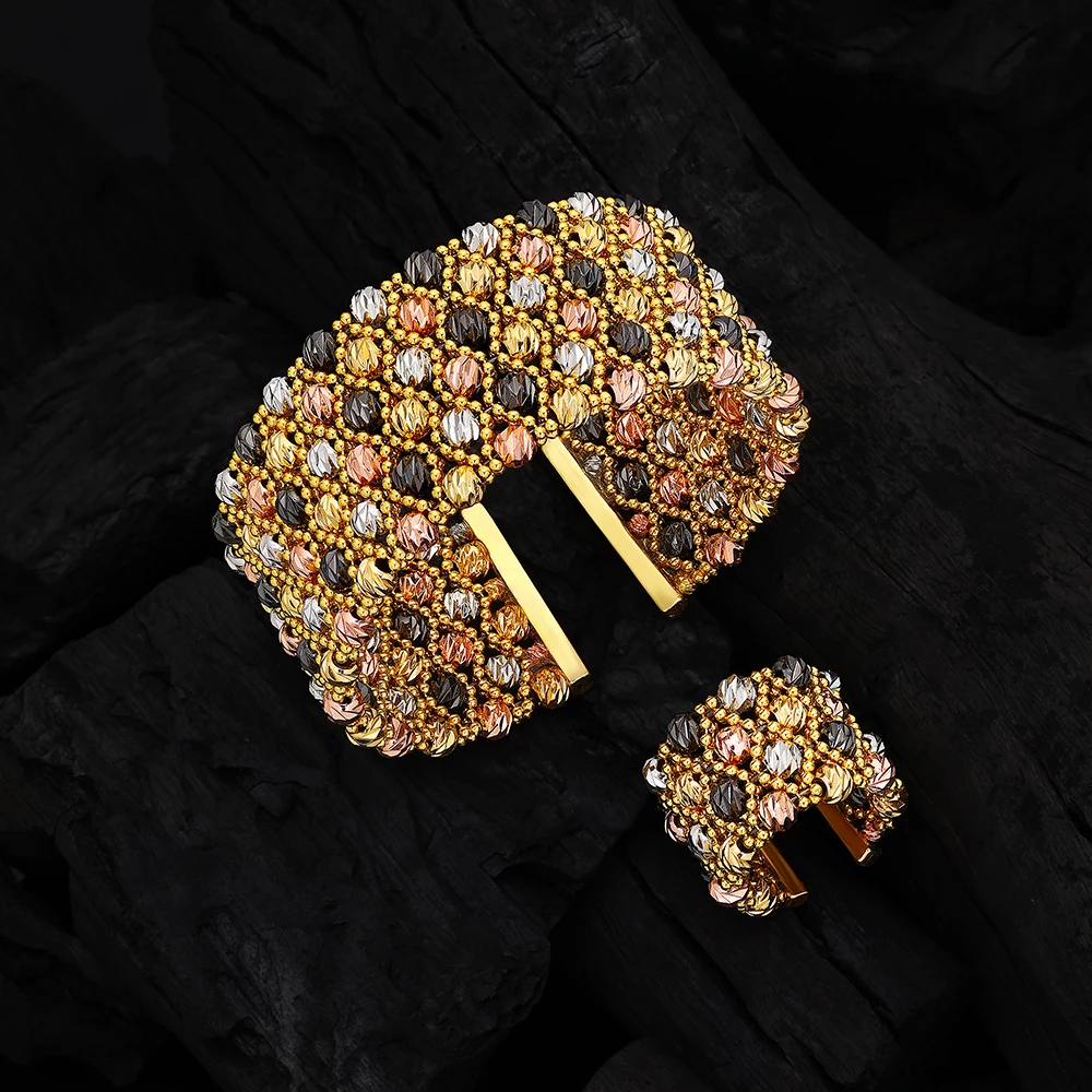 Golden Beads Dubai Wedding Bridal Hand Jewelry Set African Cuff Bangle Ring Set Jewelry For Women 2 Pieces Handmade Jewelry
Golden Beads Dubai Wedding Bridal Hand Jewelry Set African Cuff Bangle Ring Set Jewelry For Women 2 Pieces Handmade Jewelry