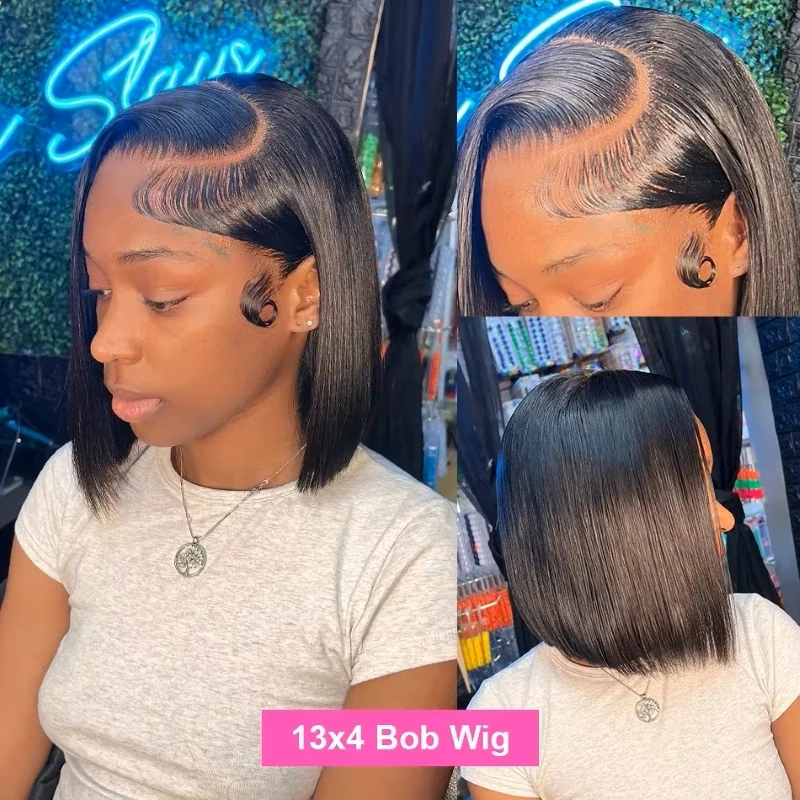 250% Density ST Black Bob Wig, 13x4/13x6 HD Transparent Lace Front, Brazilian Human Hair, Short Bob with Bangs, Glueless, For Wo
250% Density ST Black Bob Wig, 13x4/13x6 HD Transparent Lace Front, Brazilian Human Hair, Short Bob with Bangs, Glueless, For Wo