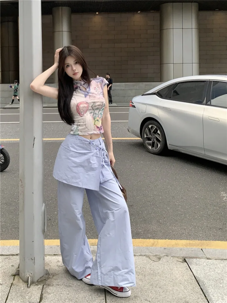 Detachable High Waist Casual Pants Women's Loose Straight Leg Pants Summer Slimming Wide Leg Pants Versatile Floor-Length Pants
Detachable High Waist Casual Pants Women's Loose Straight Leg Pants Summer Slimming Wide Leg Pants Versatile Floor-Length Pants