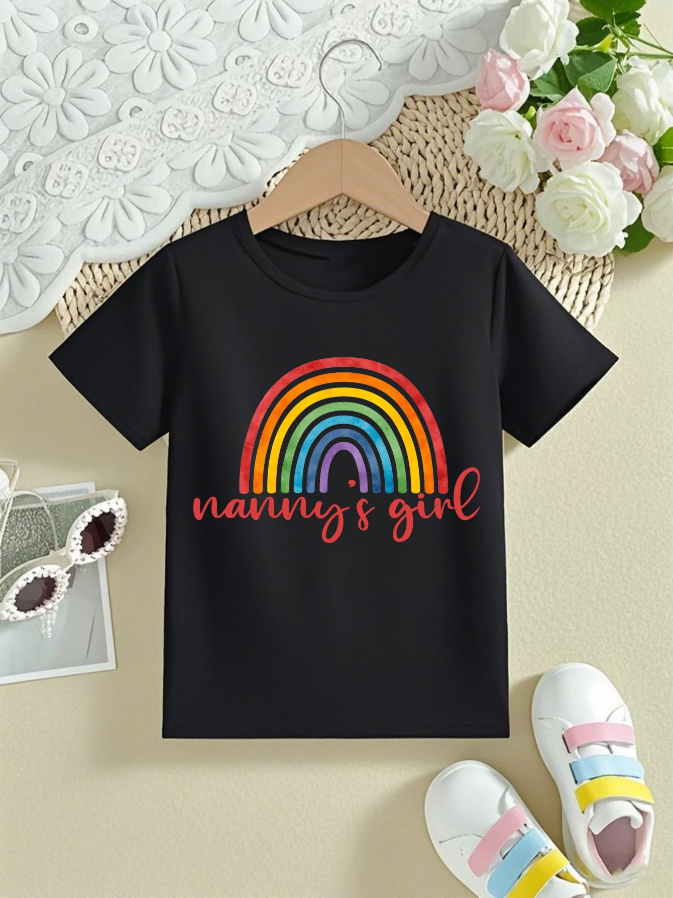 Rainbow Nanny'S Girl Graphic Printed T Shirt Girls Best Granddaughter And Best Nanny T-Shirt Kawaii Kids Clothes Toddler Shirt
Rainbow Nanny'S Girl Graphic Printed T Shirt Girls Best Granddaughter And Best Nanny T-Shirt Kawaii Kids Clothes Toddler Shirt