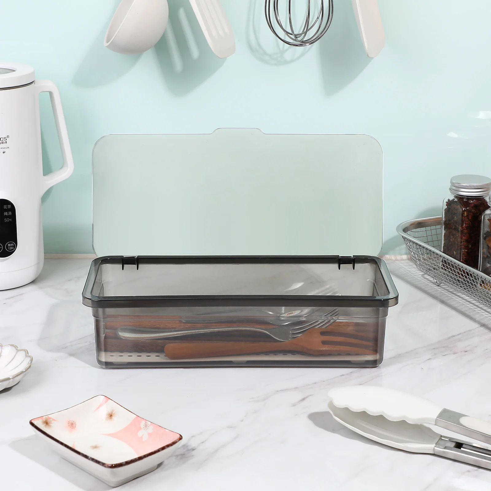3 Pcs Tray Cutlery Storage Box Utensil Organizer with Lid Plate Silverware Countertop Racks Black Travel
3 Pcs Tray Cutlery Storage Box Utensil Organizer with Lid Plate Silverware Countertop Racks Black Travel