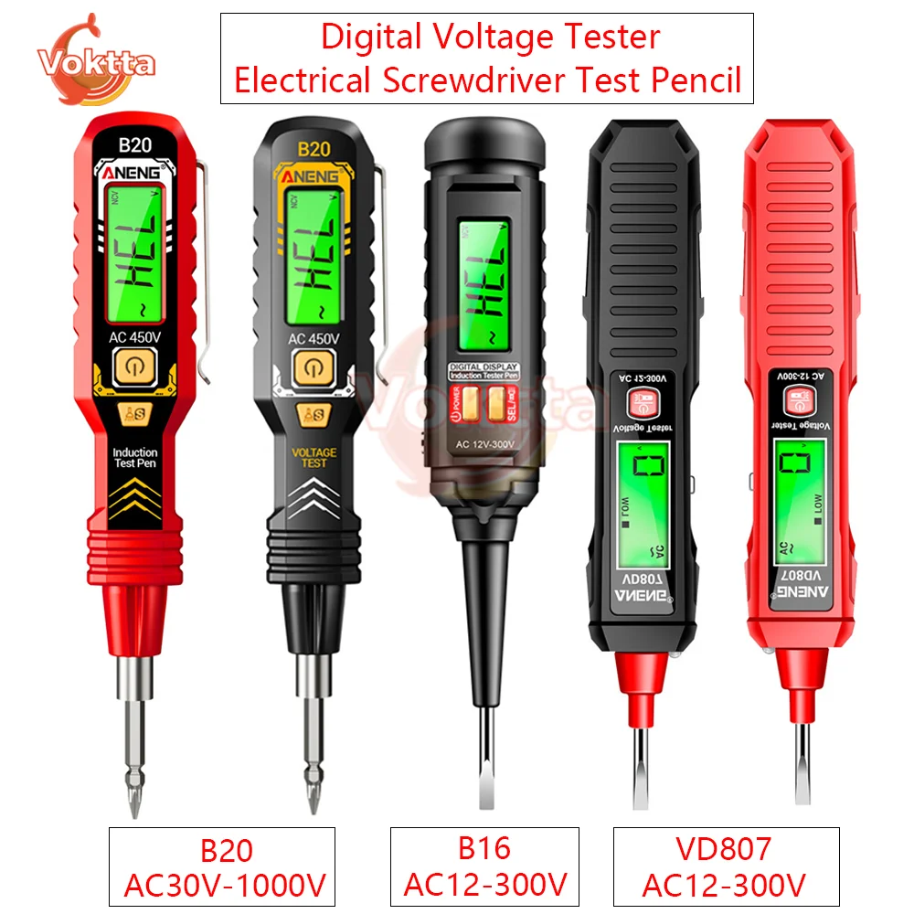B20 B16 VD807 High Precision Voltage Tester AC/DC Smart Real Volt Detector Breakpoint Finder Electrical Screwdriver Test Pencil
B20 B16 VD807 High Precision Voltage Tester AC/DC Smart Real Volt Detector Breakpoint Finder Electrical Screwdriver Test Pencil