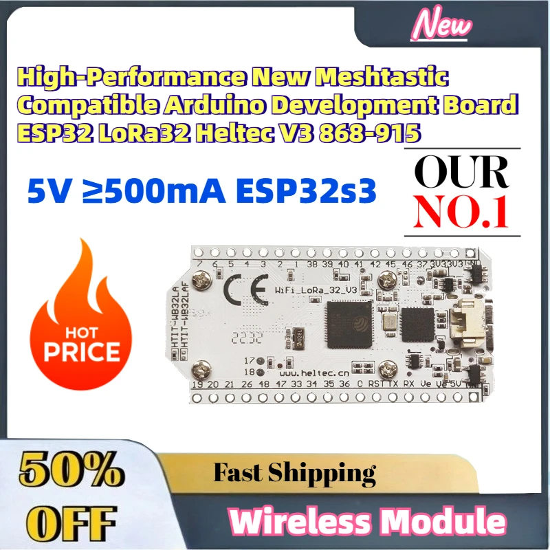 High-Performance New Meshtastic Compatible Arduino Development Board ESP32 LoRa32 Heltec V3 868-915
High-Performance New Meshtastic Compatible Arduino Development Board ESP32 LoRa32 Heltec V3 868-915