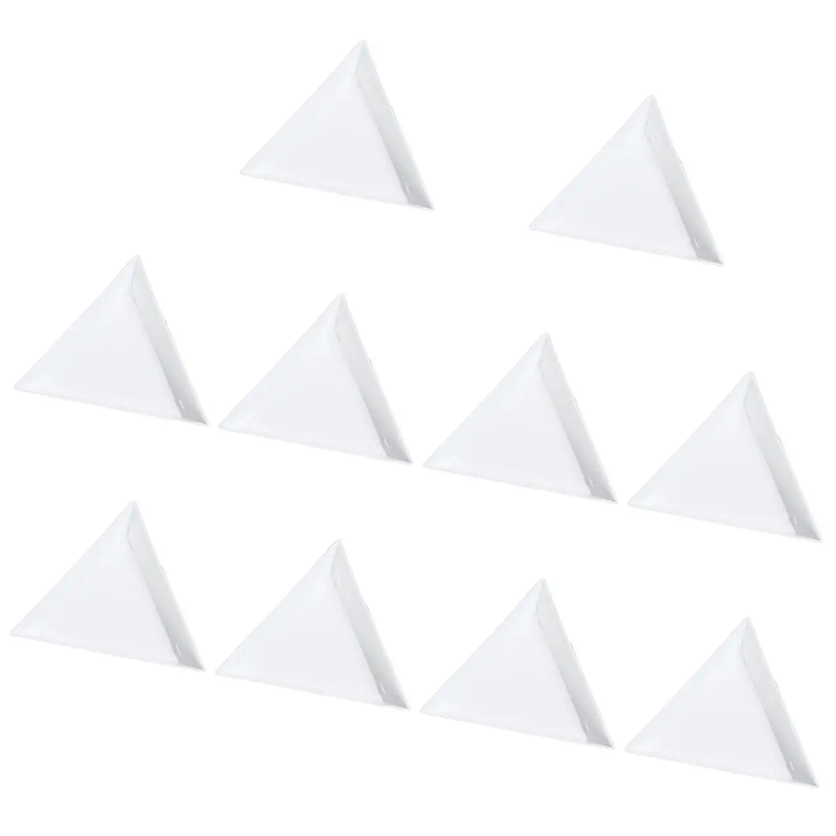 10Pcs Triangular Plastic Jewelry Picking Trays Beads Rhinestones Mixing -Pour Angled Edge Stackable DIY Tools