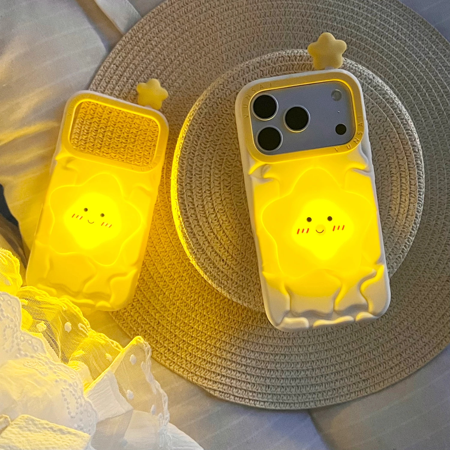 3D Cute Luminous Star Phone Case For iPhone 17 16 15 14 13 Pro Max Silicone Soft Case Press Light Up Night Light Back Cover Skin
3D Cute Luminous Star Phone Case For iPhone 17 16 15 14 13 Pro Max Silicone Soft Case Press Light Up Night Light Back Cover Skin