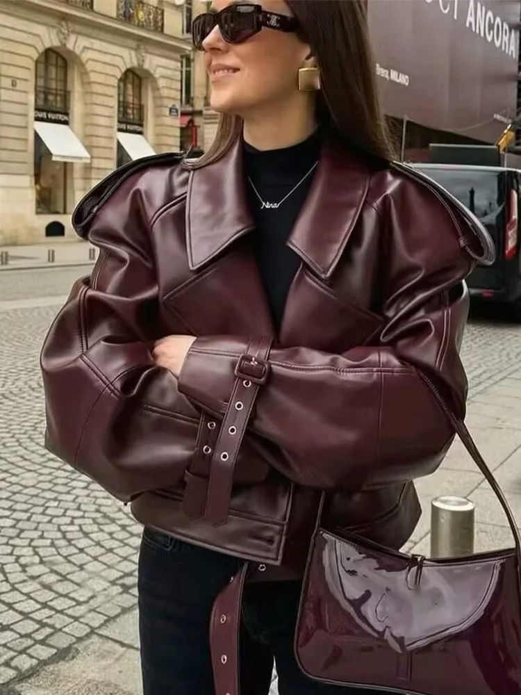 HH Women Fashion Button Street Style Coat Women Long Sleeves Casual Pockets Solid Turn-down Collar Motorcycle Leather Jacket
HH Women Fashion Button Street Style Coat Women Long Sleeves Casual Pockets Solid Turn-down Collar Motorcycle Leather Jacket