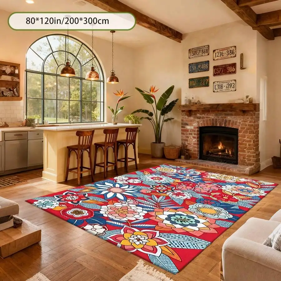 Floral Pattern Printed Large Area Rug For Living Room Comfortable Machine Washable
Floral Pattern Printed Large Area Rug For Living Room Comfortable Machine Washable