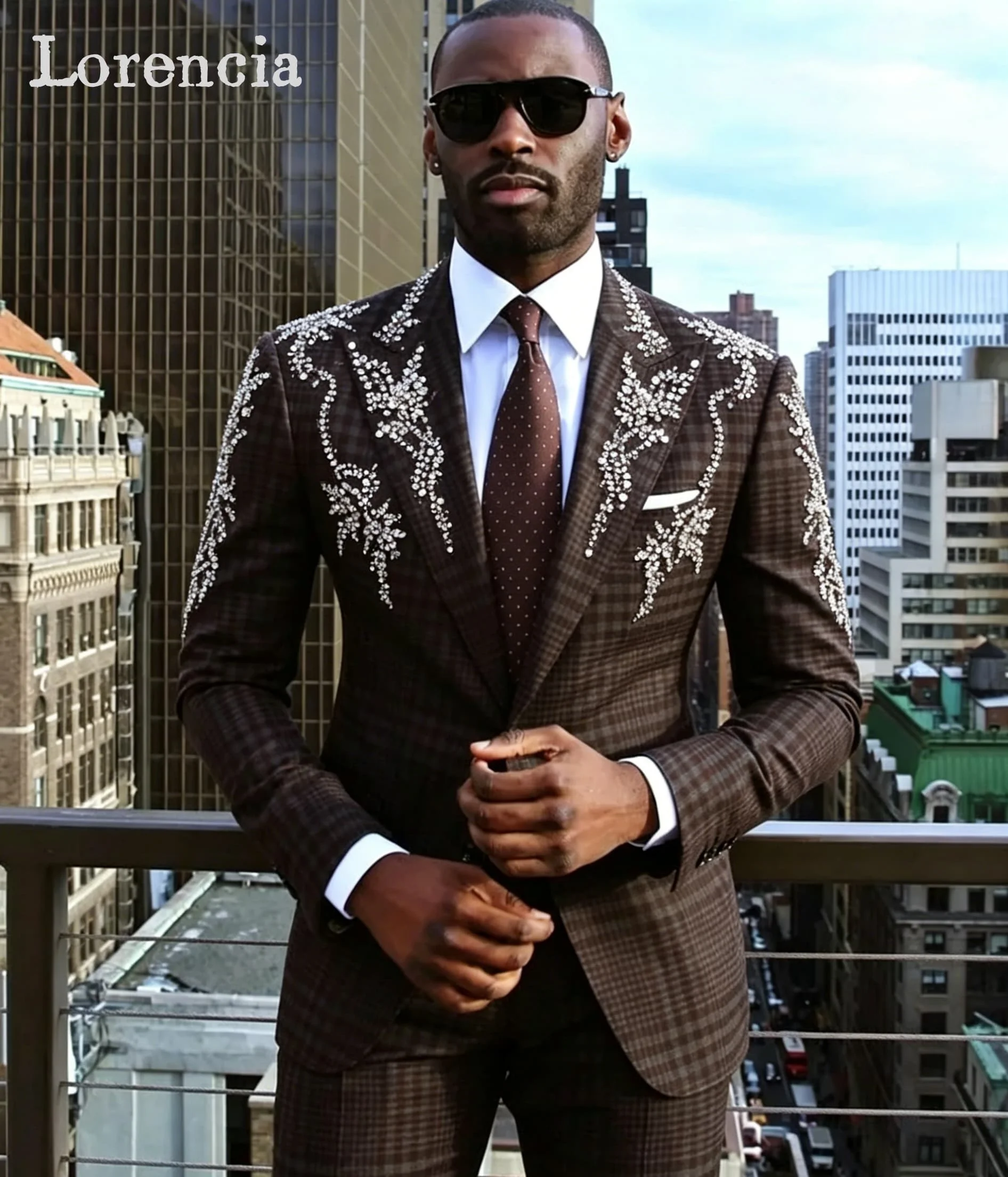 Rhinestone Men Suits 2 Pieces Damien Checkered Peaked Lapel Slim Fit Formal Business Wedding Blazer Pants Customized bikini
Rhinestone Men Suits 2 Pieces Damien Checkered Peaked Lapel Slim Fit Formal Business Wedding Blazer Pants Customized bikini