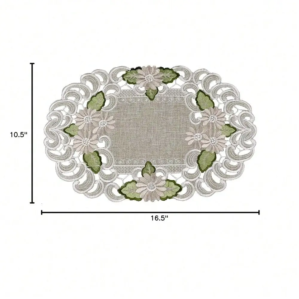 Gold Daisy Fleur Latte Placemat, Doily, End Table Mat, Coffee Table Runner, Dresser Scarf 10.5Wx16.5L
Gold Daisy Fleur Latte Placemat, Doily, End Table Mat, Coffee Table Runner, Dresser Scarf 10.5Wx16.5L