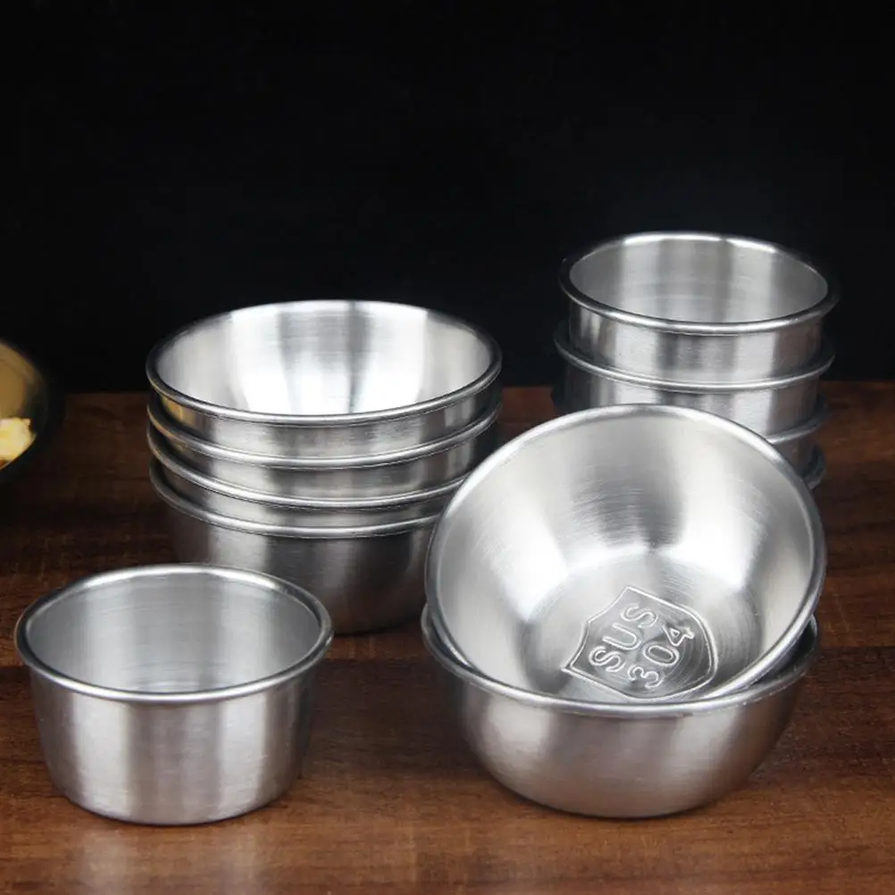 6 Pcs Stainless Steel Sauce Cups Wide Deep Bowls Food Dish Flavor Containers for Home Restaurants Catering Serving Dessert Soup
6 Pcs Stainless Steel Sauce Cups Wide Deep Bowls Food Dish Flavor Containers for Home Restaurants Catering Serving Dessert Soup