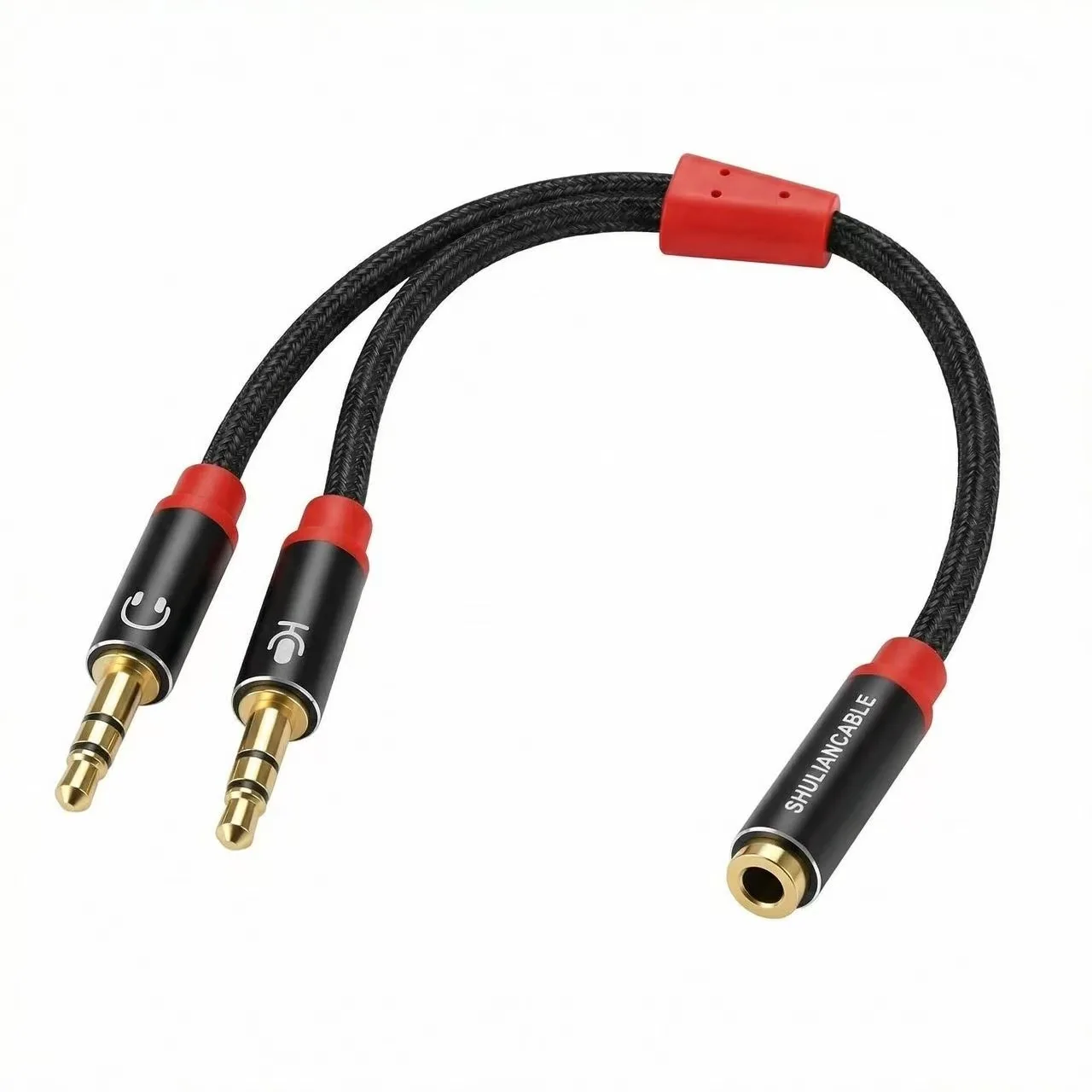 Equipped with a 3.5mm female and 2 pairs of 3.5mm male computer headphone splitters, TRRS plug headphones connected to PC
Equipped with a 3.5mm female and 2 pairs of 3.5mm male computer headphone splitters, TRRS plug headphones connected to PC