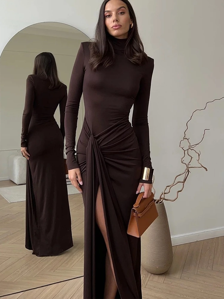 Solid Maxi Dresses For Women Evening Party Outfit Turtleneck Vestidos De Mujer Long Sleeve Robe Femme Été One Piece Y2k Clothes
Solid Maxi Dresses For Women Evening Party Outfit Turtleneck Vestidos De Mujer Long Sleeve Robe Femme Été One Piece Y2k Clothes