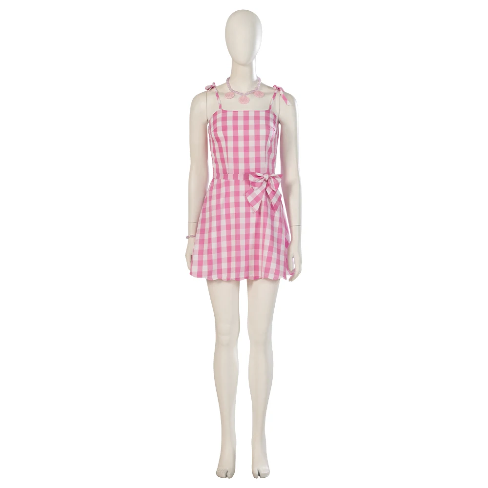 Margot Robbie Cosplay Costume Margot Film Live Action Doll Cosplay Pink Plaid Strappy Dress Pink Shell Full Set Halloween Outfit
Margot Robbie Cosplay Costume Margot Film Live Action Doll Cosplay Pink Plaid Strappy Dress Pink Shell Full Set Halloween Outfit