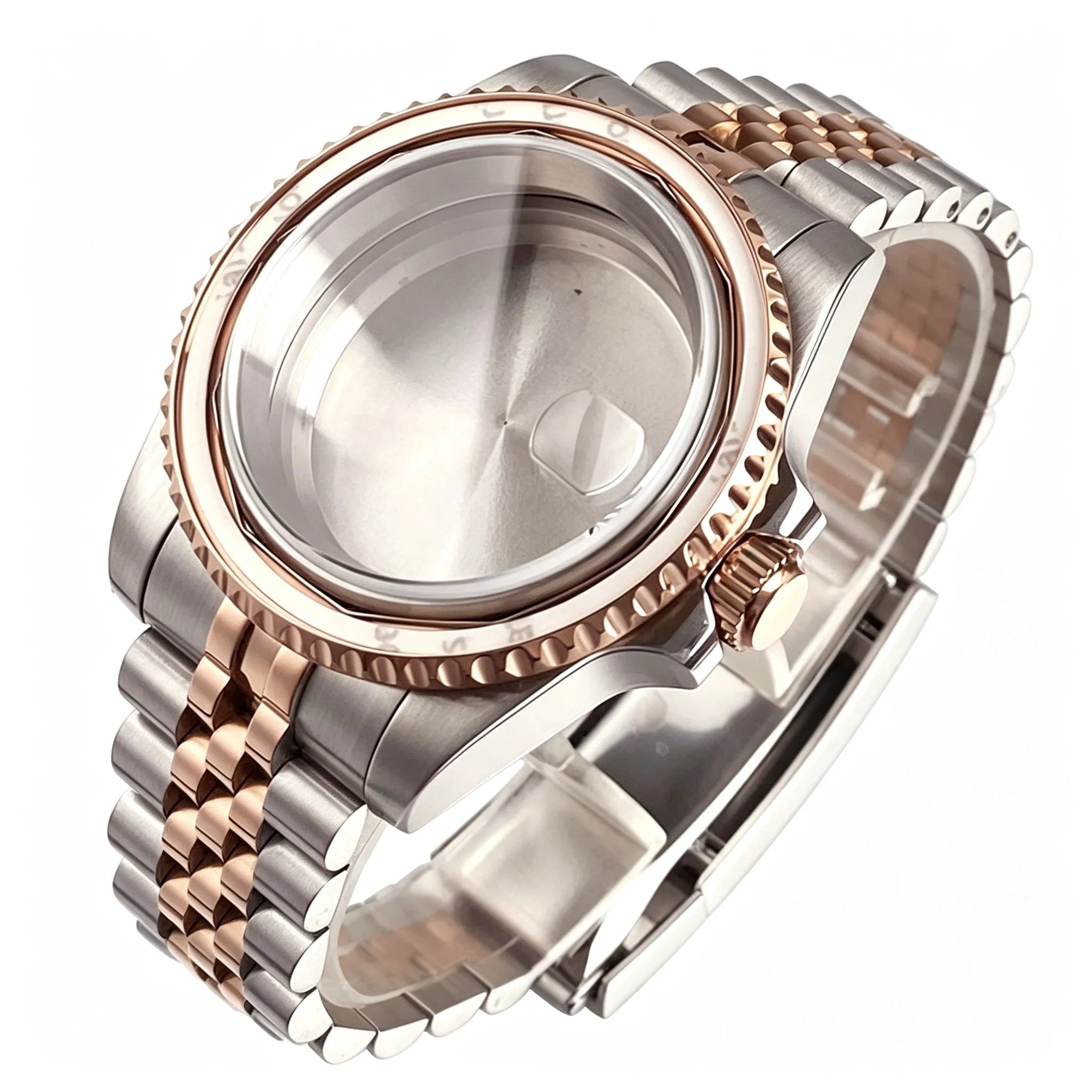 40mm Waterproof Silver/Rose Gold SUB Watch Case Sapphire Glass Replacement Parts Fit NH34-NH39 Movement Mod Parts
40mm Waterproof Silver/Rose Gold SUB Watch Case Sapphire Glass Replacement Parts Fit NH34-NH39 Movement Mod Parts