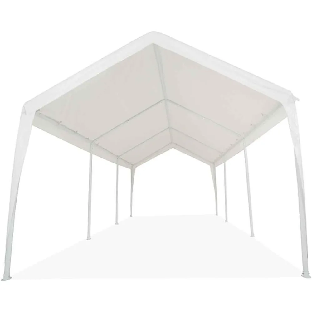 Impact 11' x 20' Portable Carport Garage Canopy, Outdoor Party Tent with 8 Dressed Legs, White
Impact 11' x 20' Portable Carport Garage Canopy, Outdoor Party Tent with 8 Dressed Legs, White