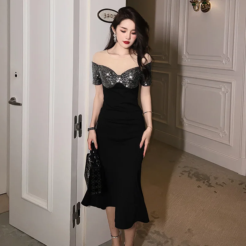 2023 Women Bandage Dress Elegant Patchwork Slim Mermaid Dress French Luxury Formal O-Neck Strapless Wrap Hip Slim Bodycon Dress
2023 Women Bandage Dress Elegant Patchwork Slim Mermaid Dress French Luxury Formal O-Neck Strapless Wrap Hip Slim Bodycon Dress