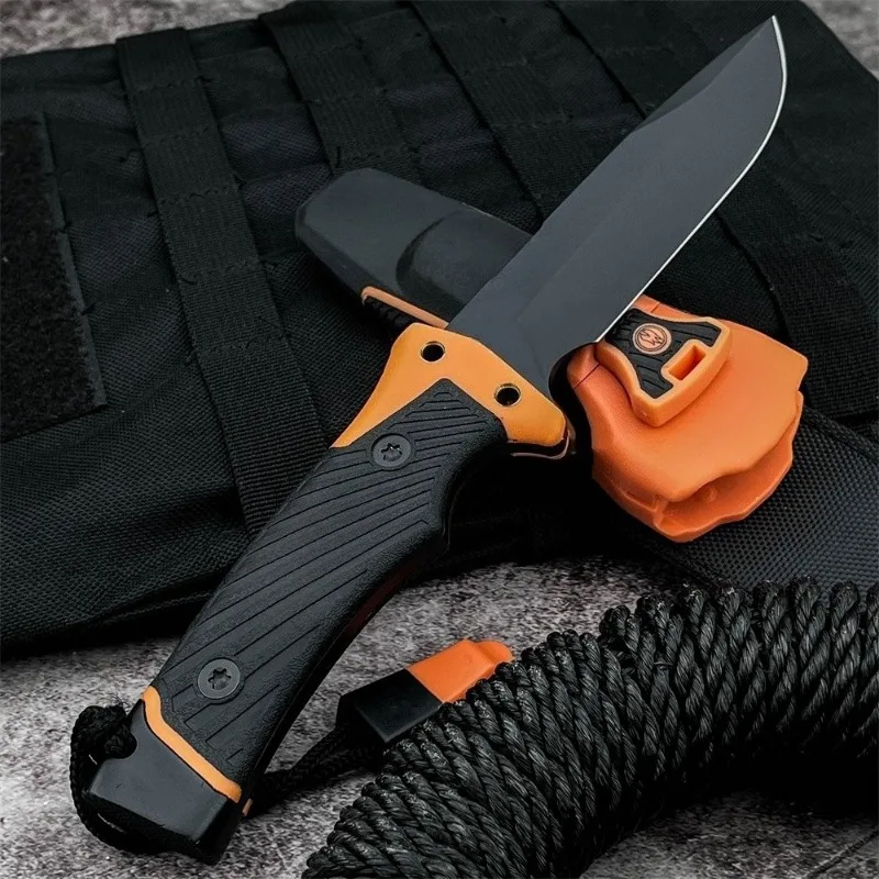 Высококачественный нож с фиксированным лезвием 8Cr13MoV, стальная конструкция, пластиковая ручка с резиновым покрытием, резка пищи, очистка фруктов с ножнами
Высококачественный нож с фиксированным лезвием 8Cr13MoV, стальная конструкция, пластиковая ручка с резиновым покрытием, резка пищи, очистка фруктов с ножнами